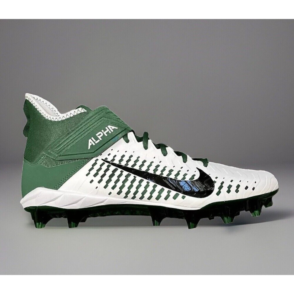 Nike Alpha Menace Pro 2 White Elite Green Football Cleats BV3945-107 NEW Size 12